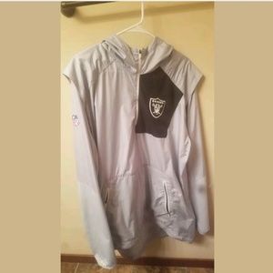 Men's Oakland Raiders Nike Silver  Half-Zip Pullov
